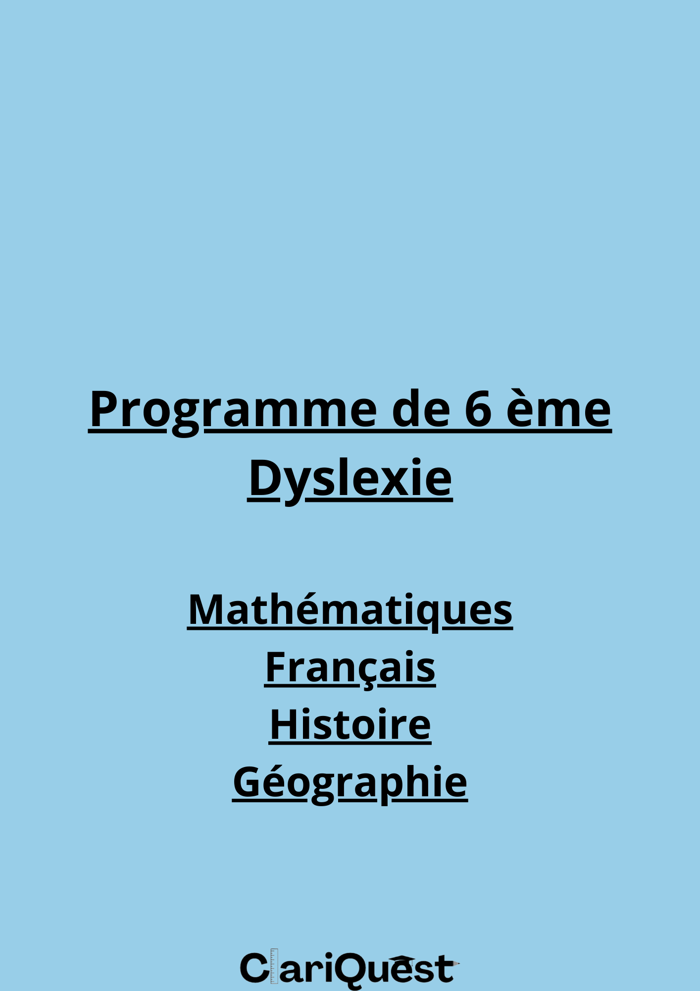 Programme de 6e dyslexie