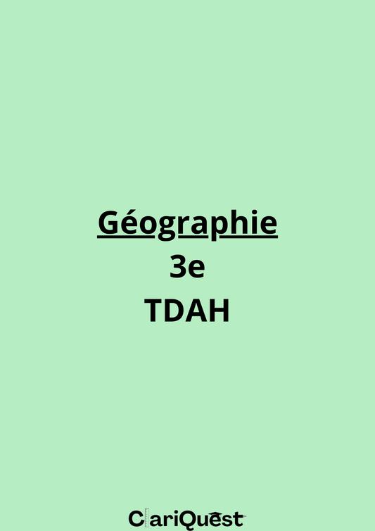 Programme de géographie de 3 ème TDAH