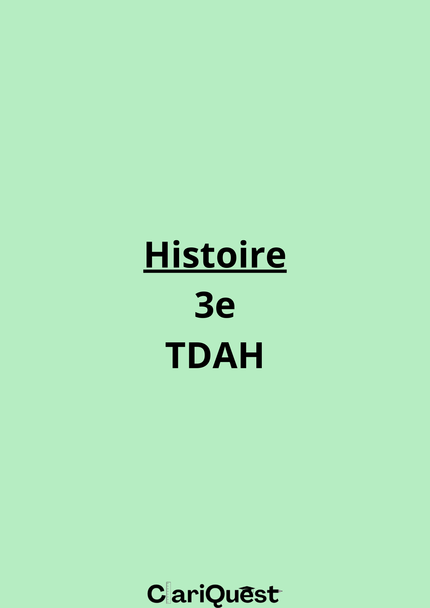 Programme d'histoire de 3 ème TDAH