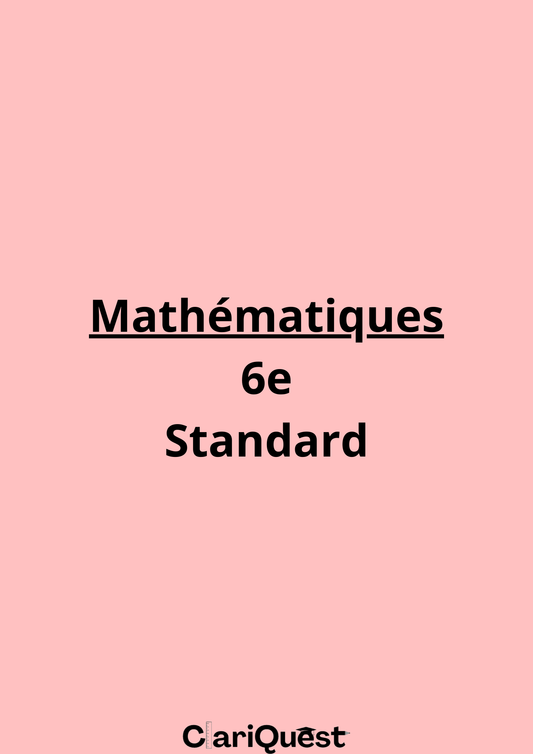 Programme de mathématiques de 6 ème standard