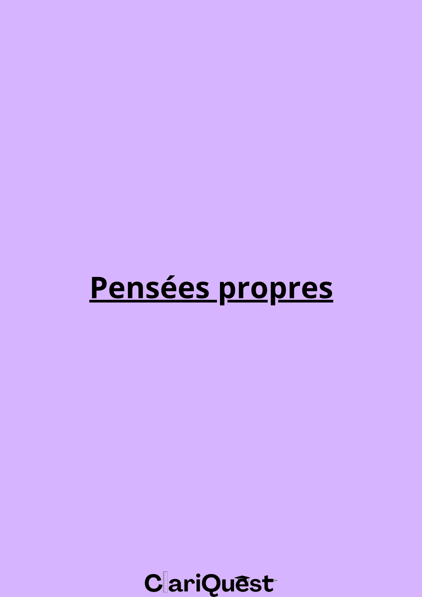 Pensées propres